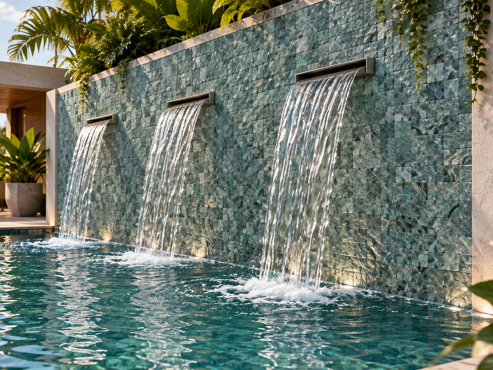 Bali Rock Surface instalada en muro exterior